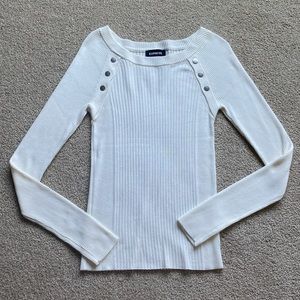 NWOT Women’s Express Cream Ribbed Sweater M